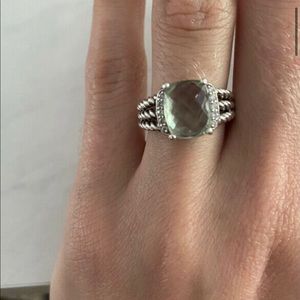 David Yurman Ring with Prasiolite & Diamon…